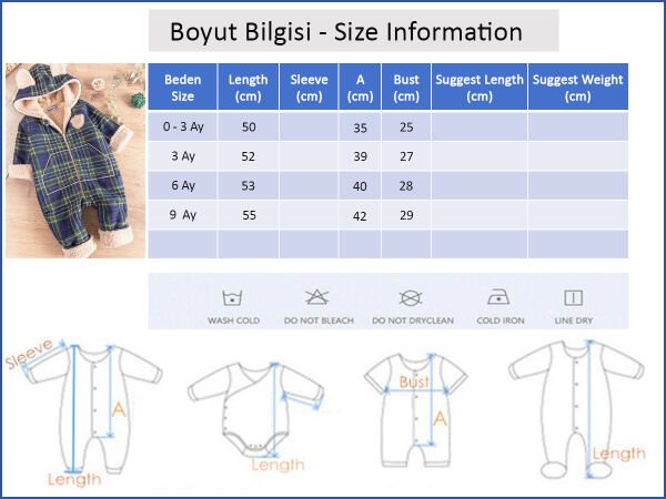Ayıcık Figürlü Peluş Erkek Bebek Tulum LACİVERT - 6 Ay