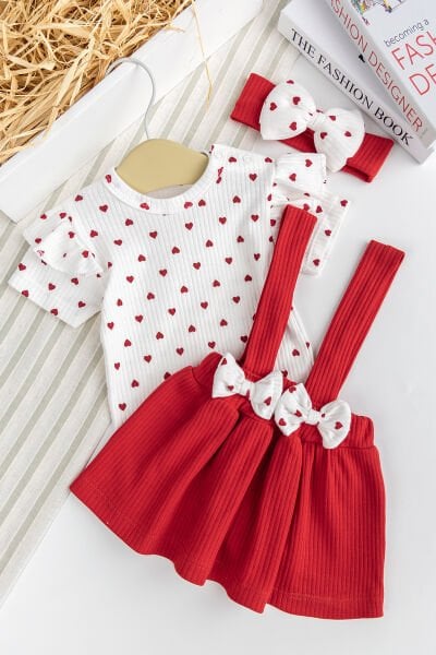 Kız Bebek Fiyonklu Bandanalı Yazlık %100 Pamuk Şık Elbise Etek Jile Dogum Günü Özel Gün Takım