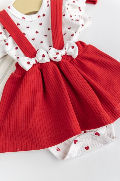 Kız Bebek Fiyonklu Bandanalı Yazlık %100 Pamuk Şık Elbise Etek Jile Dogum Günü Özel Gün Takım