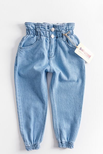 Yüksek Bel Kız Çocuk Kot Pantolon Çocuk Jean