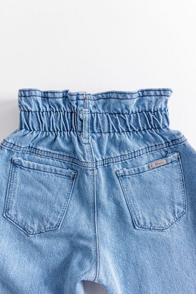 Yüksek Bel Kız Çocuk Kot Pantolon Çocuk Jean