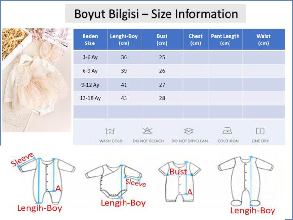 Güpürlü Bandanalı Triko Şık Kız Bebek Elbise Tulum