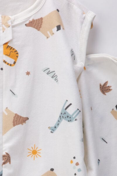 Bebek Çocuk Uyku Tulumu %100 Doğal Pamuk Özel Kumaş  1.0 Tog Unisex MAVİ -  1-2 Yaş