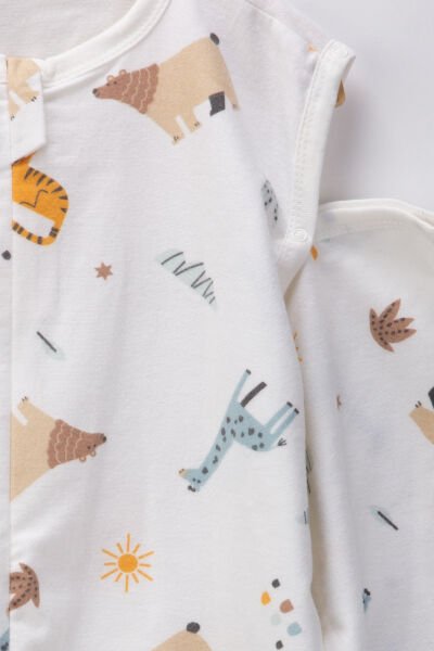 Bebek Çocuk Uyku Tulumu %100 Doğal Pamuk Özel Kumaş  1.0 Tog Unisex MAVİ - 2-3 Yaş