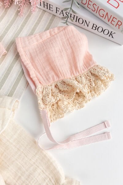 Müslin %100 Pamuk Kız Bebek 4 Parça Hastane Çıkışı Bebek Takımı