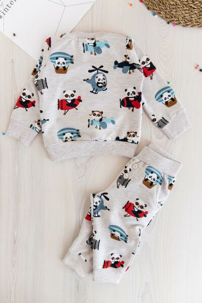 Panda Figürlü Erkek Bebek Takım