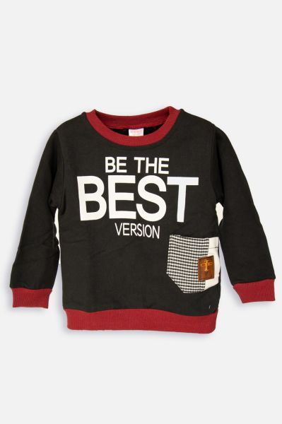 Acar Erkek Çocuk Sweat Siyah-Bordo -  7-8 Yaş
