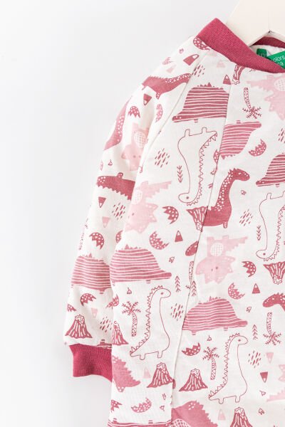 Dino Figürlü Gül Kurusu Kız Bebek Uyku Tulumu