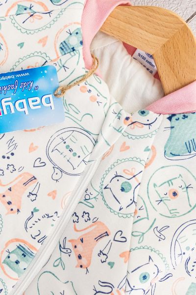 Kedi Figürlü Kız Bebek Uyku Tulumu