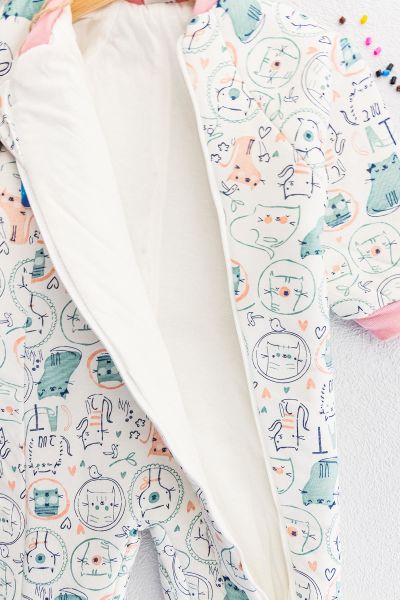 Kedi Figürlü Kız Bebek Uyku Tulumu