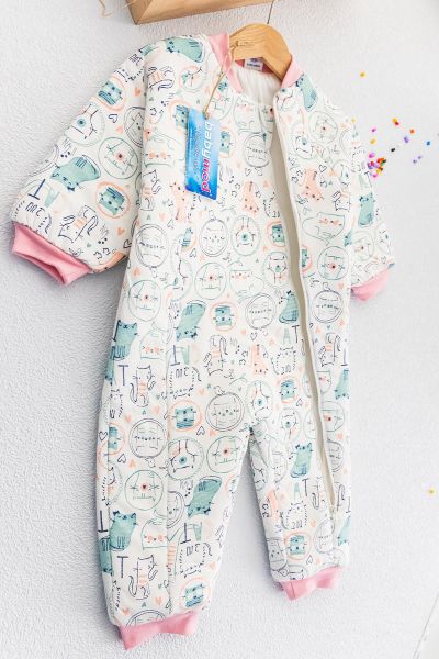 Kedi Figürlü Kız Bebek Uyku Tulumu