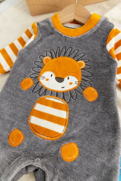 Kadife Baby Lion Erkek Bebek Tulum