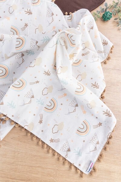Gökkuşağı Desenli Pazen Bebek Battaniye