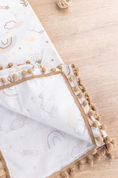 Gökkuşağı Desenli Pazen Bebek Battaniye