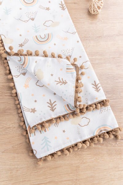 Gökkuşağı Desenli Pazen Bebek Battaniye