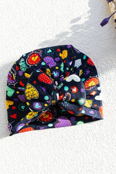 Kalpli Kız Bebek Bandana Şapka