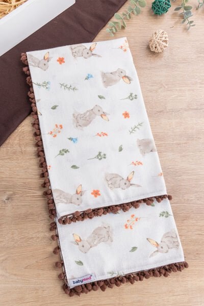 Tavşan Desenli Pazen Bebek Battaniye