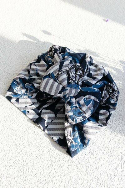 Desenli Kız Bebek Bandana Şapka