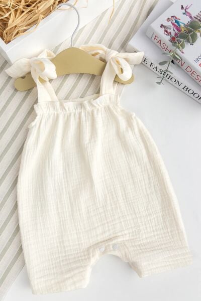 Müslin %100 pamuk Kız bebek Yazlık İp Askılı Tulum