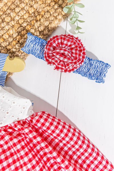 Pötikare Desenli Bandanalı Askılı Yazlık Kız Bebek Elbise