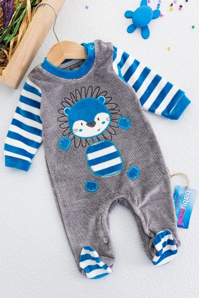 Kadife Baby Lion Erkek Bebek Tulum