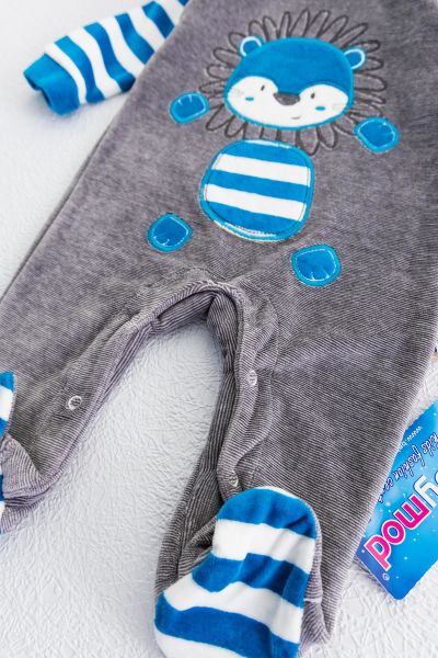 Kadife Baby Lion Erkek Bebek Tulum