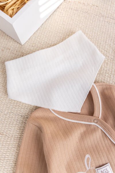 Tavşan Figürlü 2'li Uzun Kollu Kız/Erkek Bebek Tulum Takım BEJ - 3-6 AY