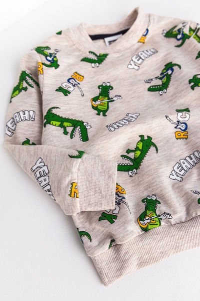 Timsah Figürlü Erkek Çocuk Pijama Takımı