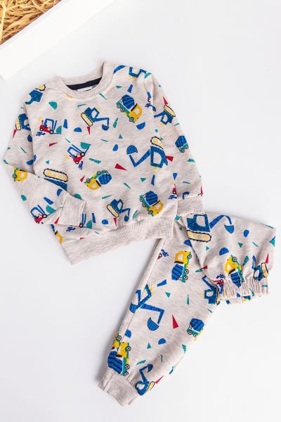 Araba Figürlü Erkek Çocuk Pijama Takımı