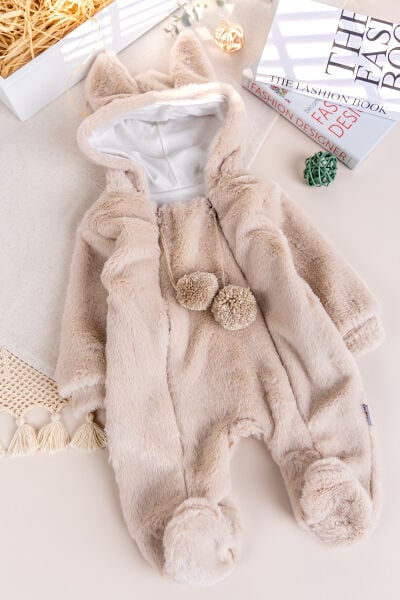 Kışlık Peluş Welsoft  Penye Astarlı Pamuklu Kız Erkek Bebek Tulum