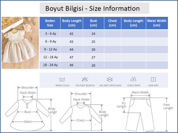 Güpür Detaylı Bandanalı Yazlık Keten Kız Bebek Elbise