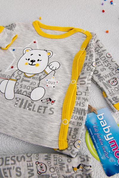 Cute Bear Patikli Kendinden Eldivenli Bebek Takım
