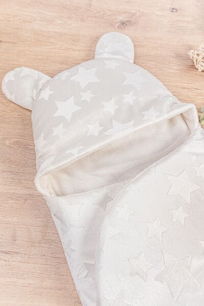 Welsoft Kız/Erkek Bebek Kundak Bebek Battaniye KREM -  Tek Ebat