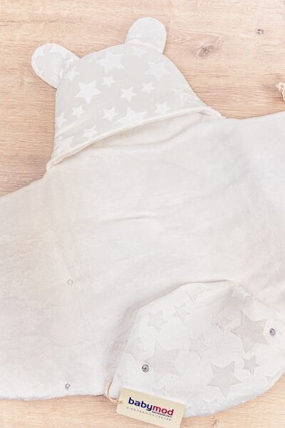 Welsoft Kız/Erkek Bebek Kundak Bebek Battaniye KREM -  Tek Ebat