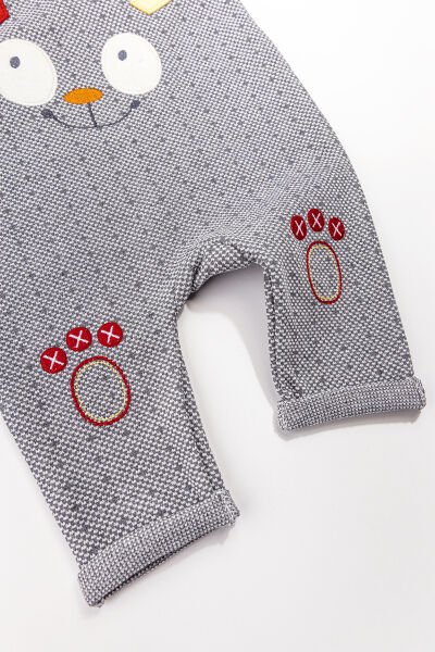 Figürlü Erkek Bebek Tulum Salopet Takım SARI -  0-3 AY