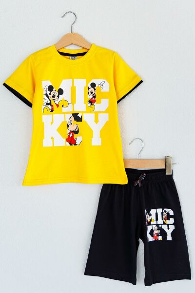 Mickey Mouse Desenli Erkek Çocuk Takım SARI - 4-5 Yaş