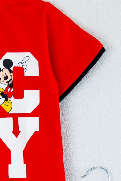 Mickey Mouse Desenli Erkek Çocuk Takım KIRMIZI - 3-4 Yaş