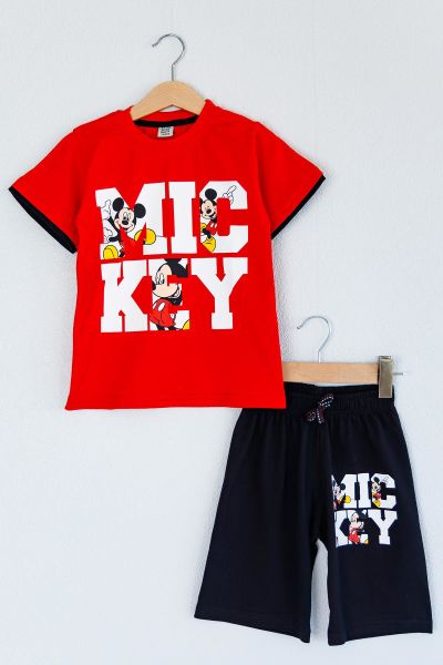 Mickey Mouse Desenli Erkek Çocuk Takım KIRMIZI - 4-5 Yaş
