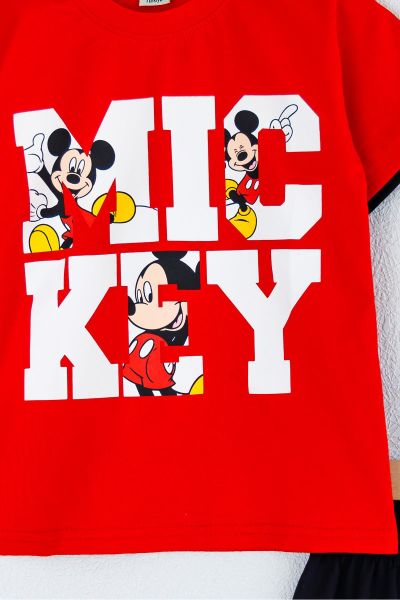 Mickey Mouse Desenli Erkek Çocuk Takım KIRMIZI - 4-5 Yaş