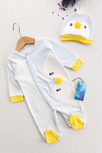 Penguen Figürlü Erkek Bebek Tulum