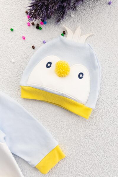 Penguen Figürlü Erkek Bebek Tulum