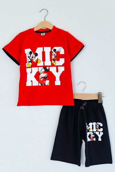 Mickey Mouse Desenli Erkek Çocuk Takım KIRMIZI - 9-10 Yaş