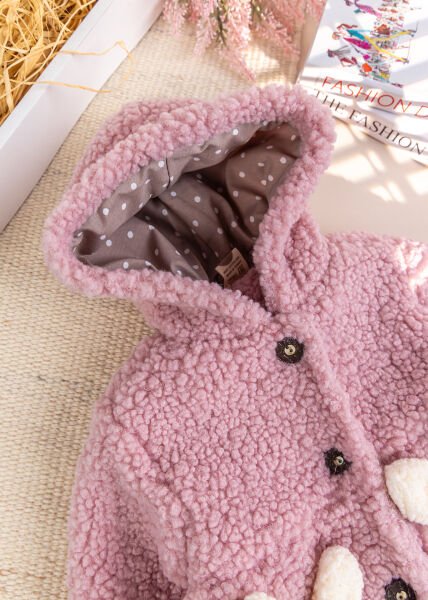 Tavşan Fiğürlü Welsoft Kışlık Kız Bebek/Çocuk Mont