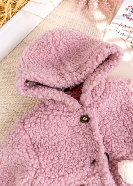 Tavşan Fiğürlü Welsoft Kışlık Kız Bebek/Çocuk Mont