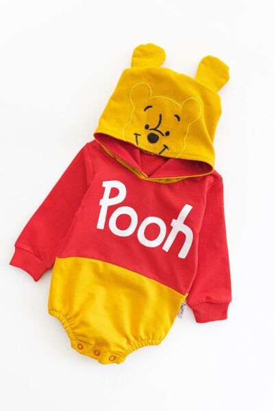 Winnie the Pooh Figürlü Kapüşonlu Bebek Tulum