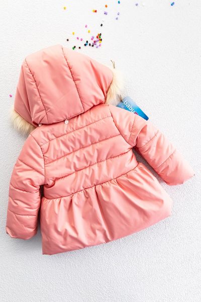 Kız Bebek Kapüşonlu İçi Peluşlu Bebek Mont