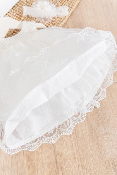 Çiçek Desenli Bandanalı Kız Bebek Abiye Elbise Bebek Mevlütlük