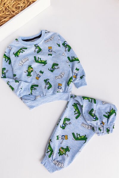 Timsah Figürlü Erkek Çocuk Pijama Takımı