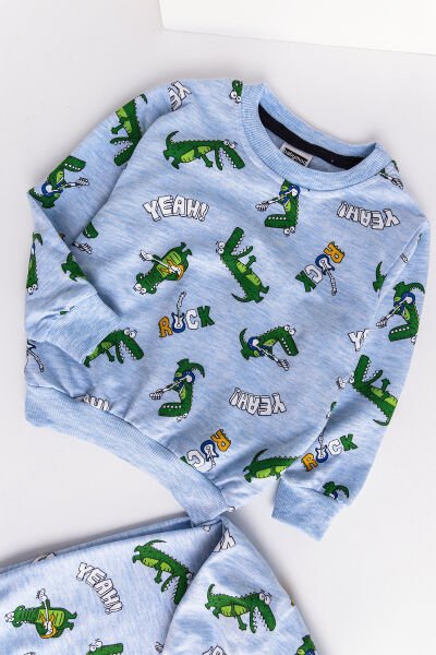 Timsah Figürlü Erkek Çocuk Pijama Takımı