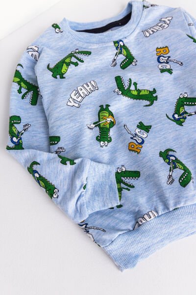 Timsah Figürlü Erkek Çocuk Pijama Takımı